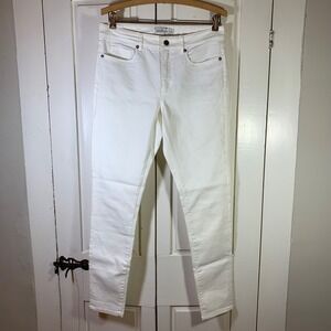 L L Bean Signature Women's‎ White High Rise Slim Fit Jeans Size 8 Classic